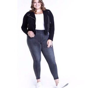 RWN By Rawan Curvy Skinny Faded Black Stretch Legging Jean Size 2X